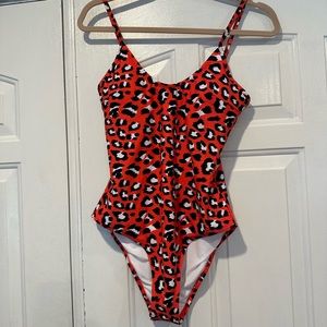 Cupshe bathing suit red leopard print